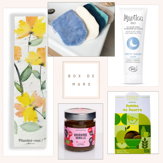 ethikabox box beauté bio, box zéro déchet, coffret cadeau femme, produits de beauté bio, cadeau original femme 50 ans, crème de jour bio, box mensuelle femme